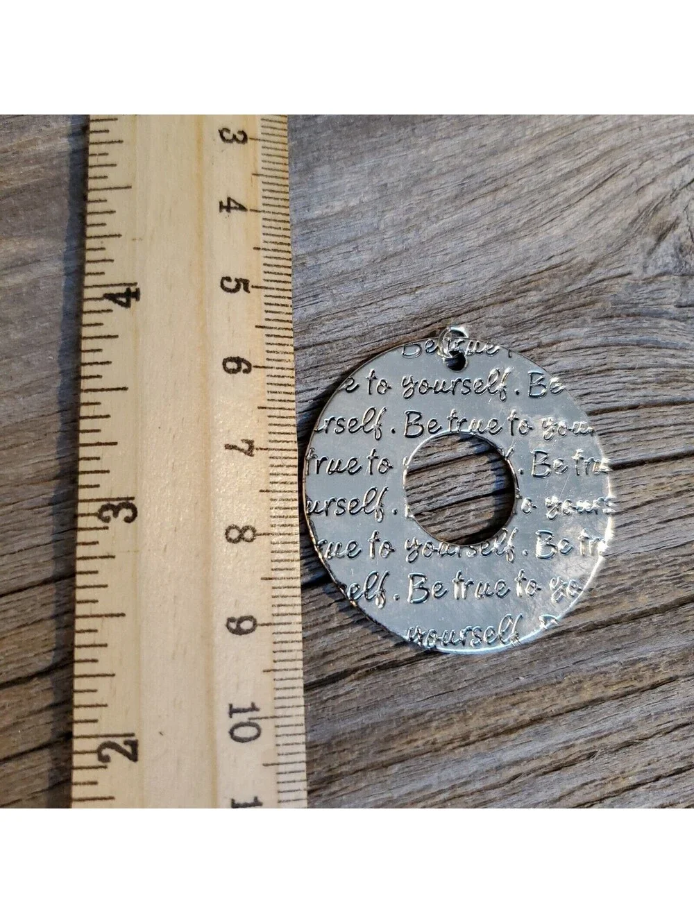 Be True To Yourself Positive Affirmation Silver Pewter Pendant
